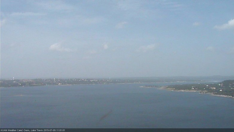 Lake Travis webcam, July 9, 2015 10:15 AM CT