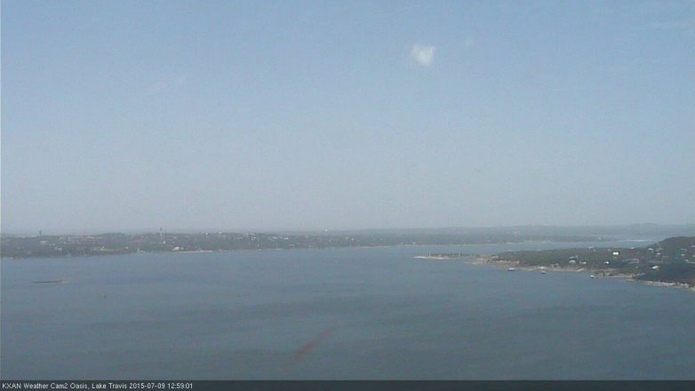 Lake Travis webcam, July 9, 2015 12:15 PM CT