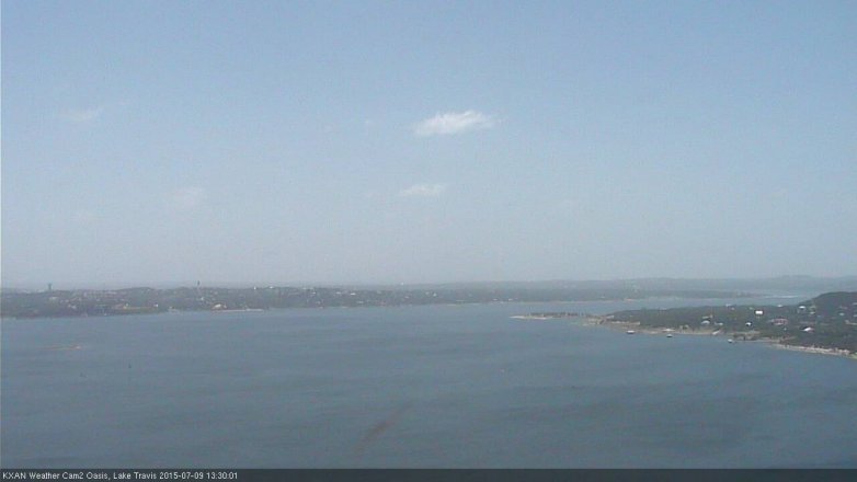 Lake Travis webcam, July 9, 2015 12:55 PM CT
