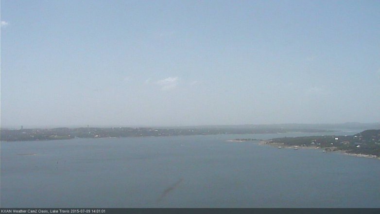 Lake Travis webcam, July 9, 2015 1:15 PM CT