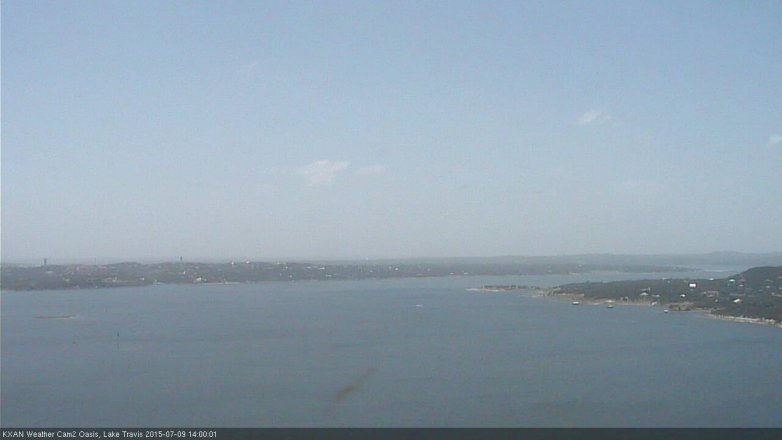 Lake Travis webcam, July 9, 2015 1:30 PM CT