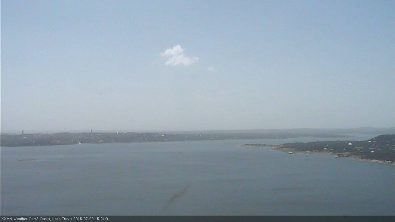 Lake Travis webcam, July 9, 2015 2:20 PM CT