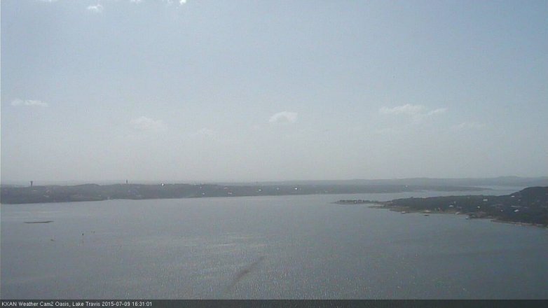 Lake Travis webcam, July 9, 2015 3:55 PM CT