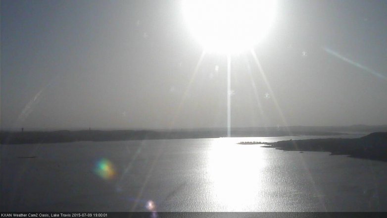 Lake Travis webcam, July 9, 2015 6:15 PM CT