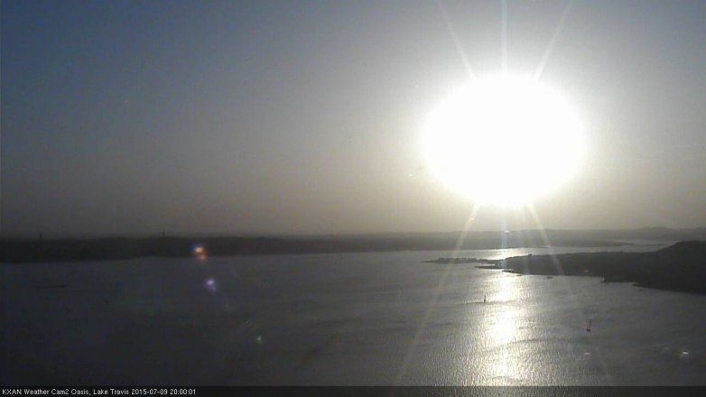 Lake Travis webcam, July 9, 2015 7:20 PM CT