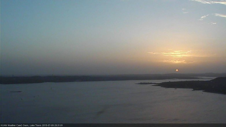 Lake Travis webcam, July 9, 2015 7:40 PM CT