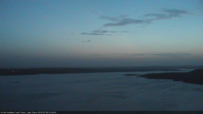 Lake Travis webcam, July 9, 2015 8:30 PM CT