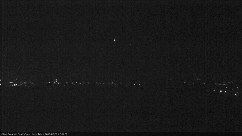 Lake Travis webcam, July 9, 2015 9:25 PM CT