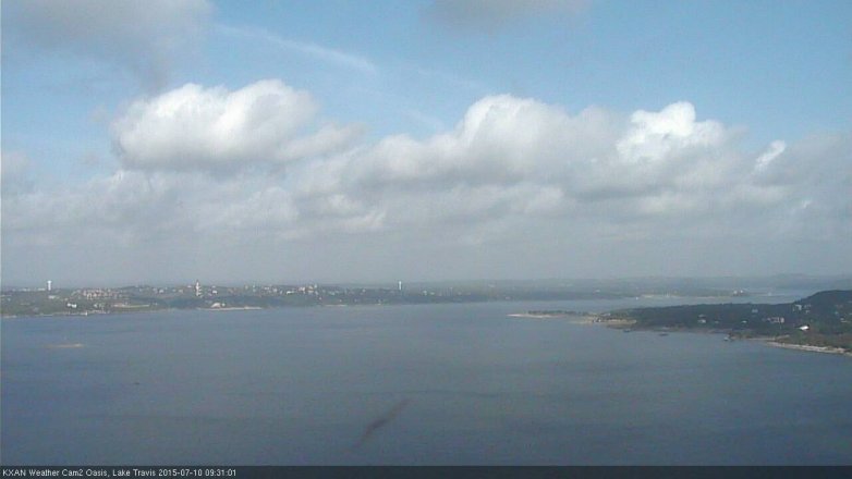 Lake Travis webcam, July 10, 2015 9:00 AM CT