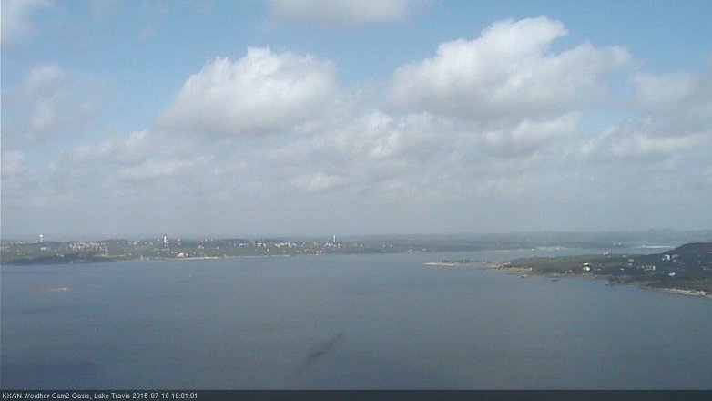 Lake Travis webcam, July 10, 2015 9:20 AM CT