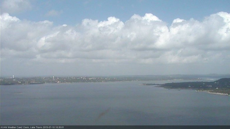 Lake Travis webcam, July 10, 2015 9:50 AM CT