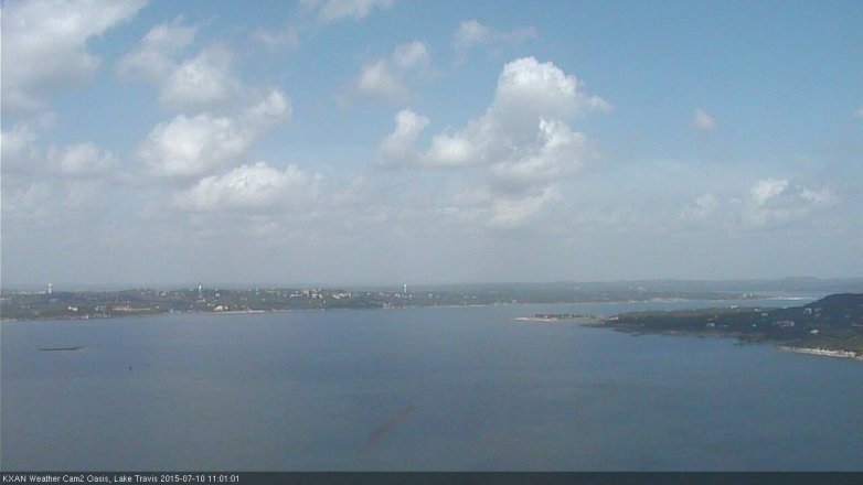 Lake Travis webcam, July 10, 2015 10:15 AM CT