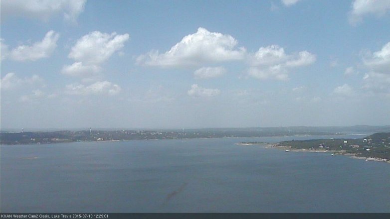 Lake Travis webcam, July 10, 2015 11:45 AM CT