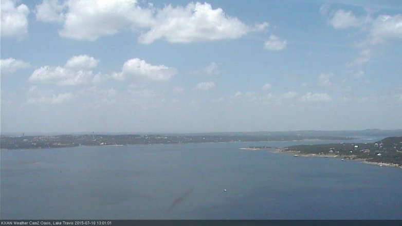 Lake Travis webcam, July 10, 2015 12:20 PM CT