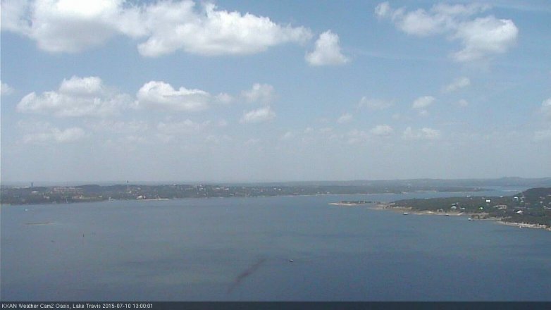 Lake Travis webcam, July 10, 2015 12:25 PM CT