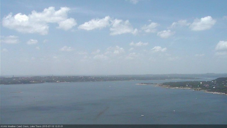 Lake Travis webcam, July 10, 2015 12:50 PM CT