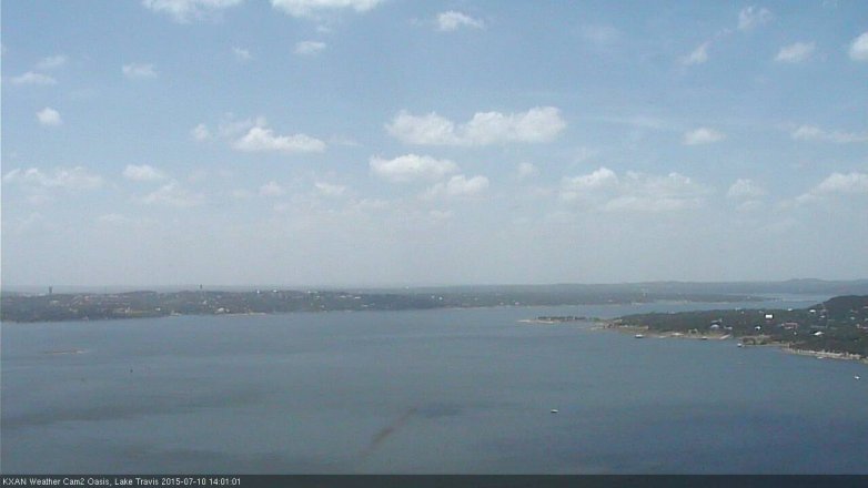 Lake Travis webcam, July 10, 2015 1:30 PM CT