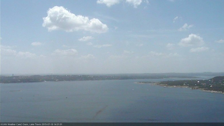 Lake Travis webcam, July 10, 2015 1:55 PM CT