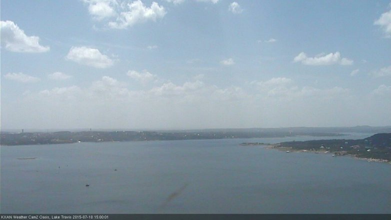 Lake Travis webcam, July 10, 2015 2:20 PM CT