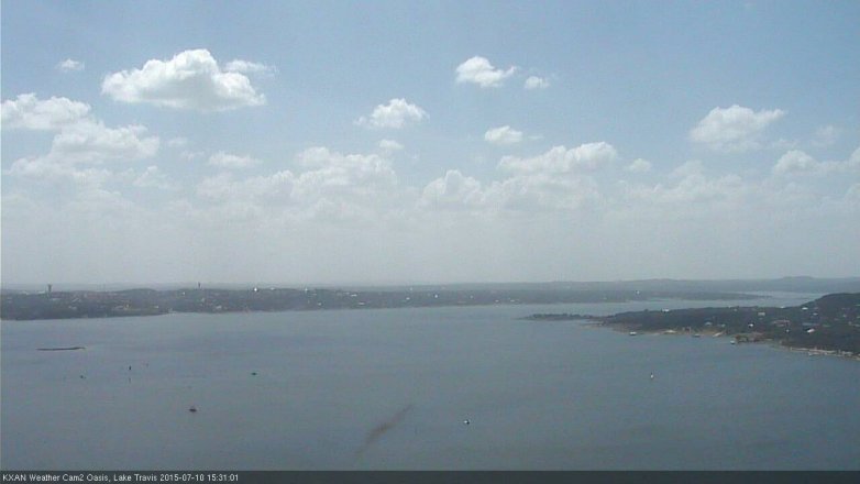 Lake Travis webcam, July 10, 2015 2:35 PM CT