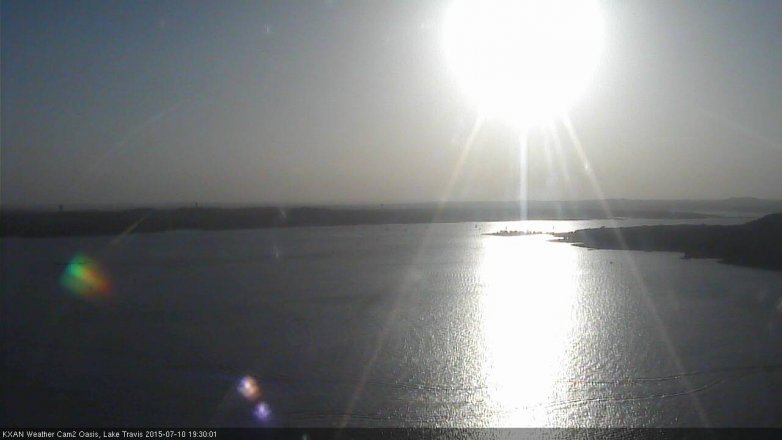Lake Travis webcam, July 10, 2015 6:40 PM CT