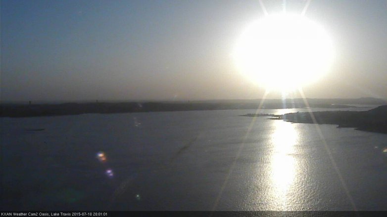 Lake Travis webcam, July 10, 2015 7:20 PM CT