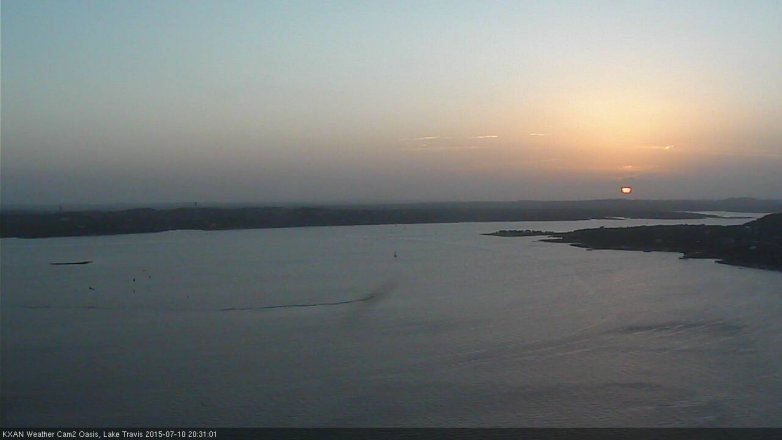 Lake Travis webcam, July 10, 2015 7:40 PM CT