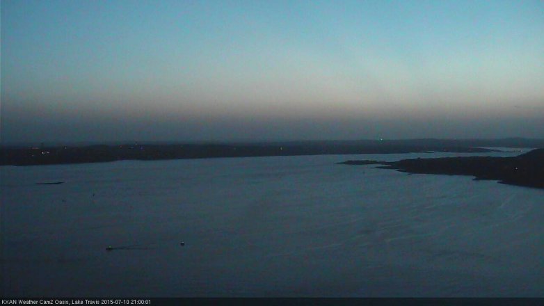 Lake Travis webcam, July 10, 2015 8:05 PM CT