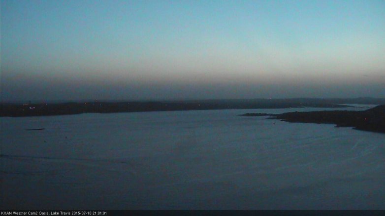 Lake Travis webcam, July 10, 2015 8:25 PM CT