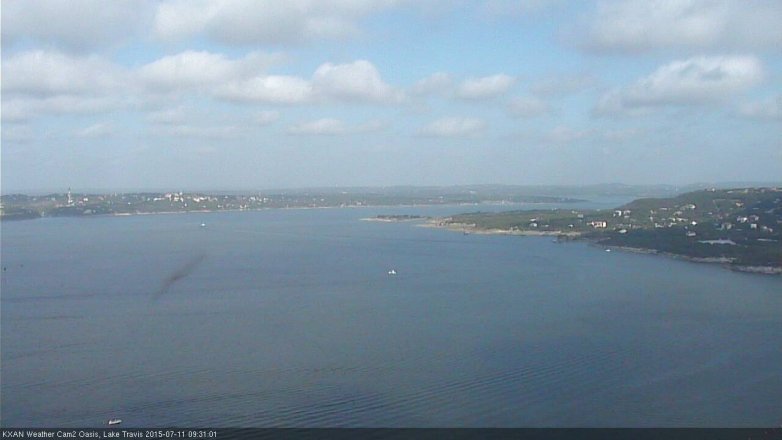 Lake Travis webcam, July 11, 2015 9:00 AM CT