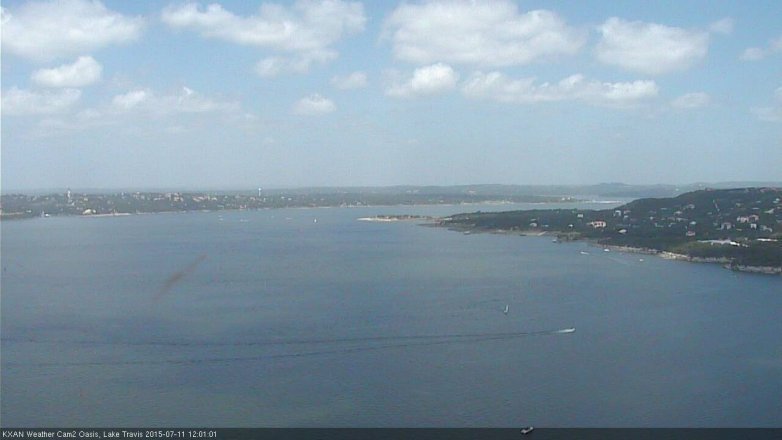 Lake Travis webcam, July 11, 2015 11:30 AM CT