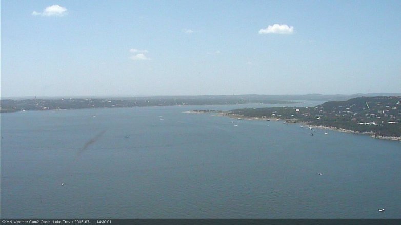 Lake Travis webcam, July 11, 2015 1:40 PM CT