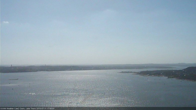 Lake Travis webcam, July 11, 2015 4:05 PM CT