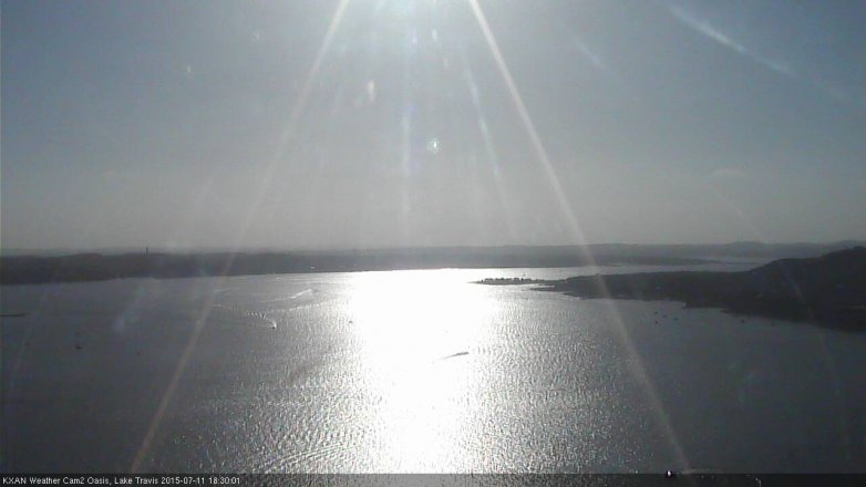 Lake Travis webcam, July 11, 2015 5:50 PM CT