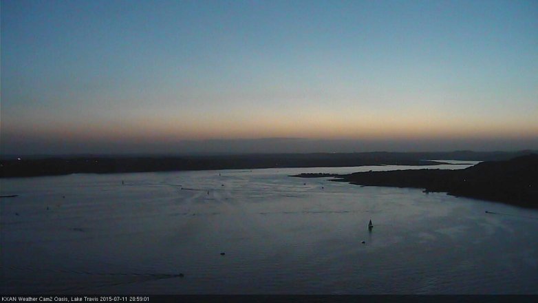 Lake Travis webcam, July 11, 2015 8:10 PM CT