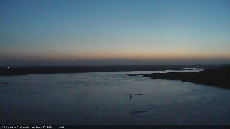 Lake Travis webcam, July 11, 2015 8:30 PM CT