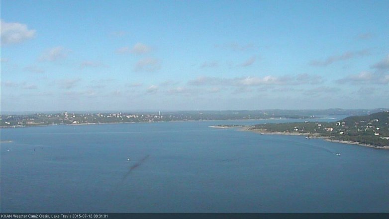 Lake Travis webcam, July 12, 2015 9:00 AM CT