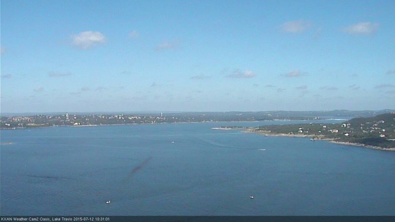 Lake Travis webcam, July 12, 2015 10:00 AM CT