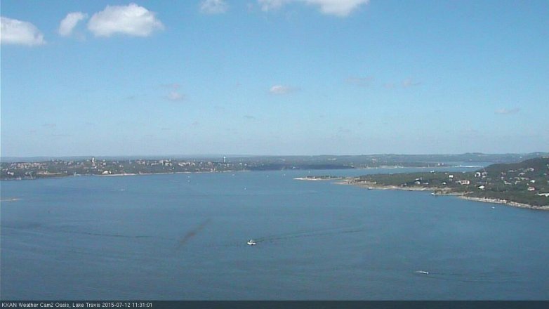 Lake Travis webcam, July 12, 2015 10:40 AM CT