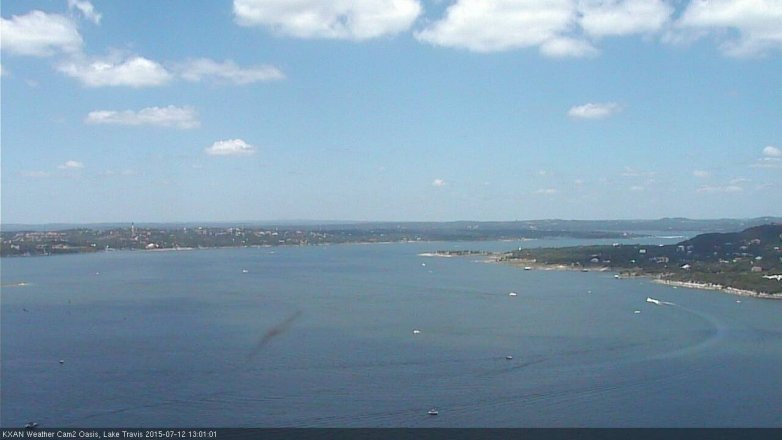 Lake Travis webcam, July 12, 2015 12:15 PM CT