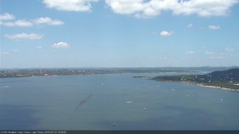 Lake Travis webcam, July 12, 2015 12:30 PM CT
