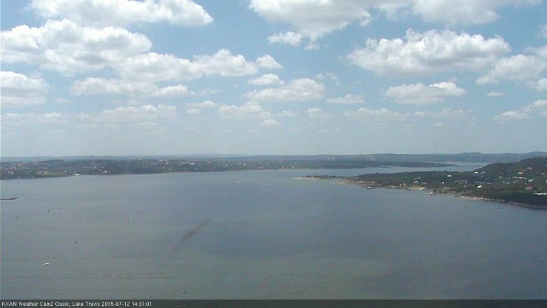 Lake Travis webcam, July 12, 2015 1:55 PM CT