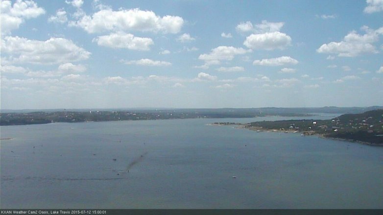 Lake Travis webcam, July 12, 2015 2:20 PM CT