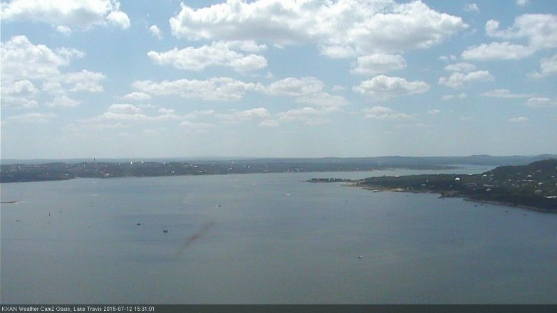 Lake Travis webcam, July 12, 2015 2:35 PM CT