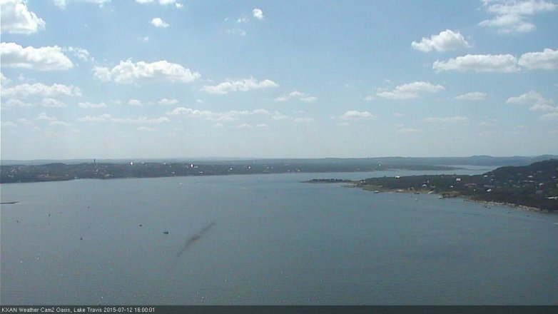 Lake Travis webcam, July 12, 2015 3:20 PM CT