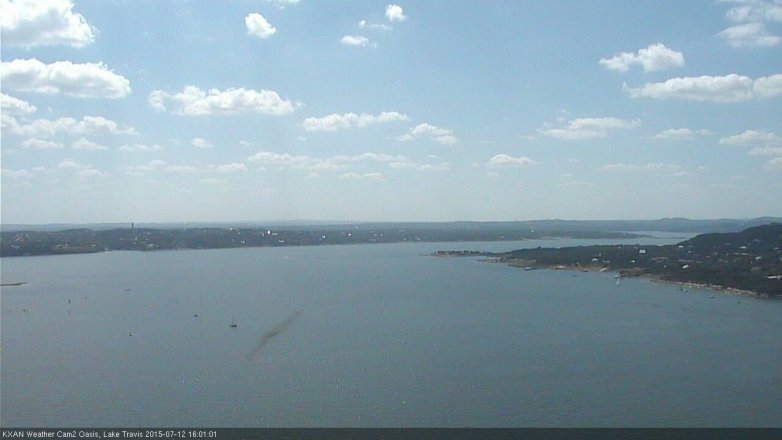 Lake Travis webcam, July 12, 2015 3:30 PM CT