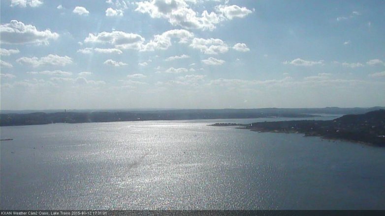 Lake Travis webcam, July 12, 2015 4:45 PM CT