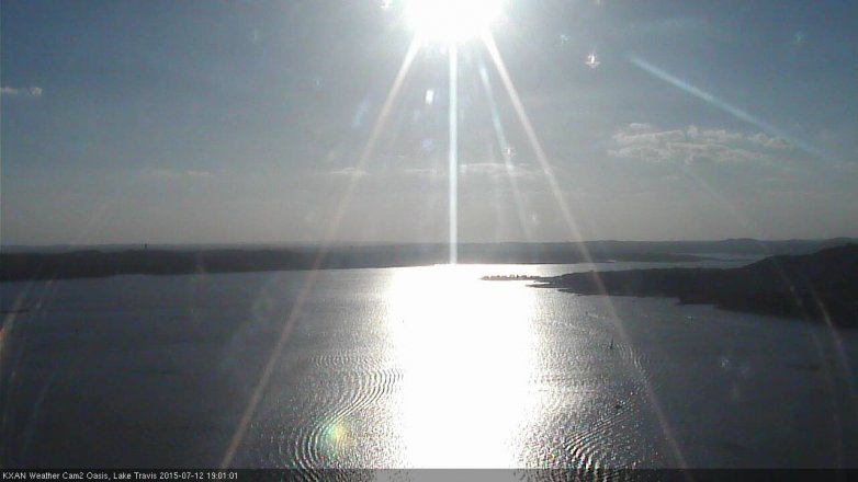 Lake Travis webcam, July 12, 2015 6:30 PM CT