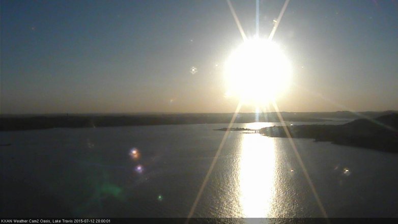 Lake Travis webcam, July 12, 2015 7:05 PM CT