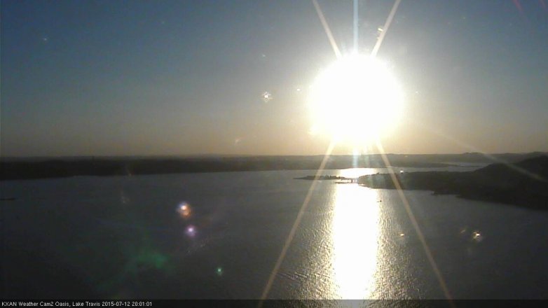 Lake Travis webcam, July 12, 2015 7:30 PM CT